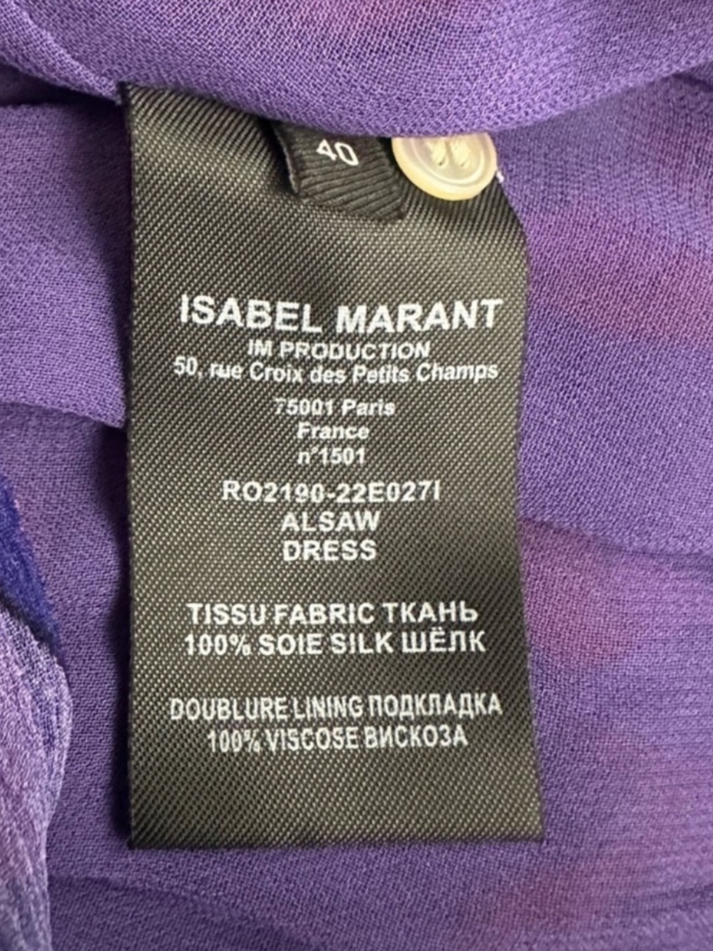 NWT Isabel Marant Alsaw Silk Chiffon Maxi Dress Pink Purple Floral  US 8 - Picture 15 of 17